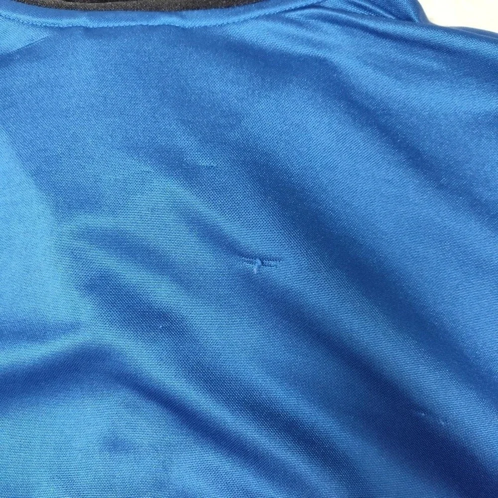Vintage Nike‎ Basketball Polo Shirt Men XL Blue Black Y2K Colorblock Mesh Jersey